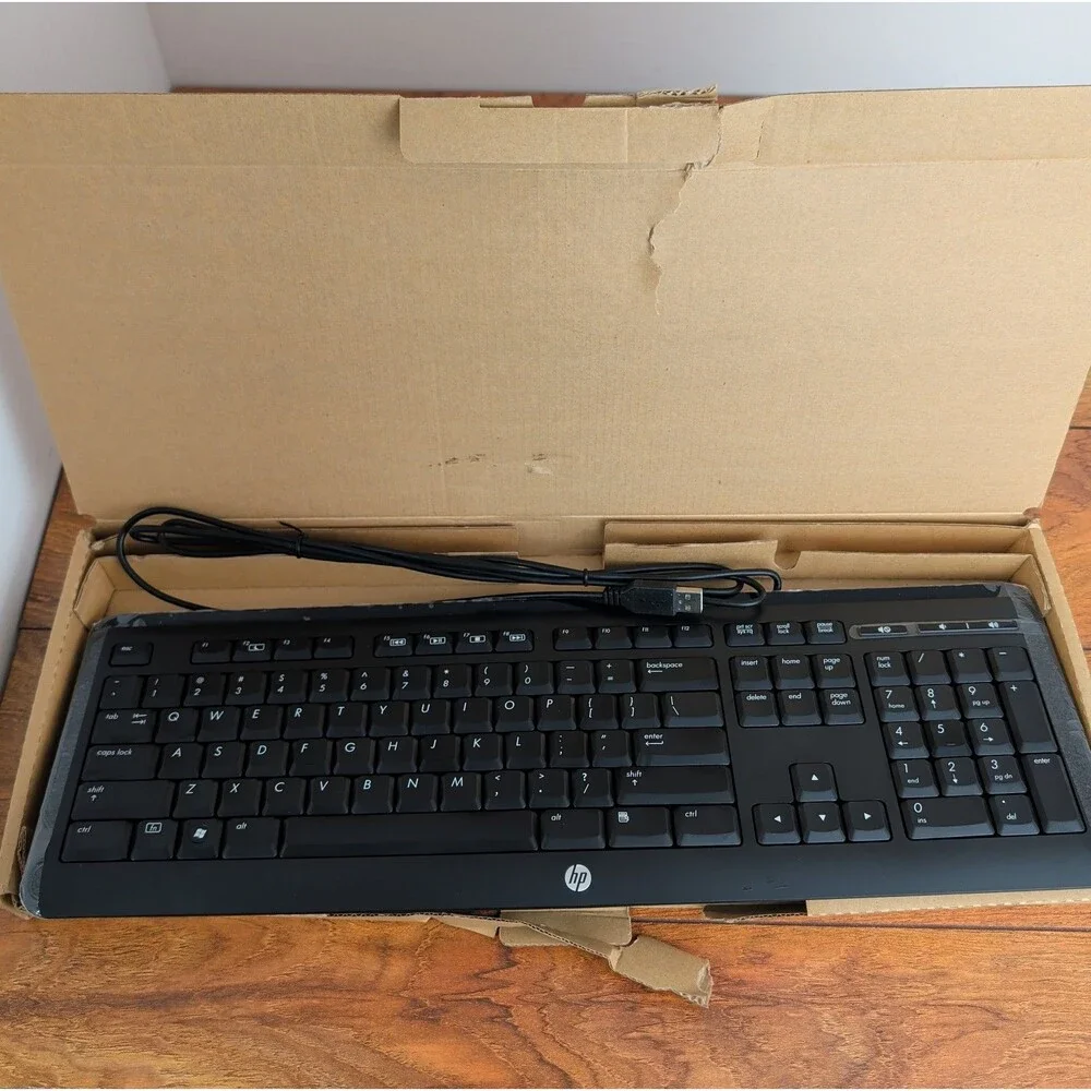 HP Business Slim Black Wired Keyboard Compatible W/Windows.  KU-1060. 643691-001